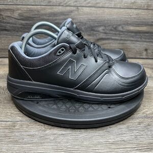 New Balance 813 All Black Leather Comfort Women Walking Work Shoes SIZE 9.5D